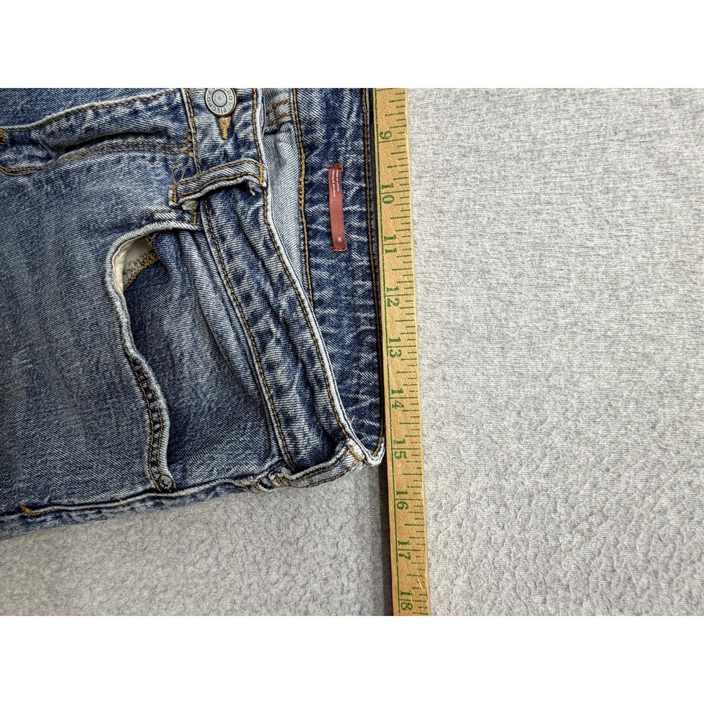 Pilcro Jeans Womens 30 Blue Med Wash Mid Rise Straight Distressed Denim - Picture 6 of 13